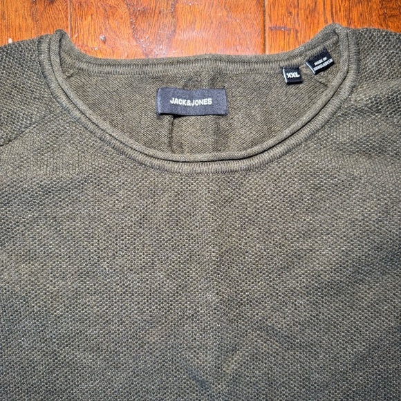 Jack and Jones Army Green Crew Waffle Knit Sweater Size XXL - Picture 5 of 9